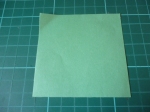17. Now let's make the leaf with the green square of paper